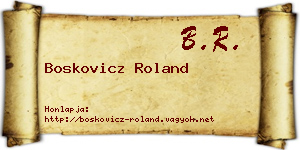 Boskovicz Roland névjegykártya